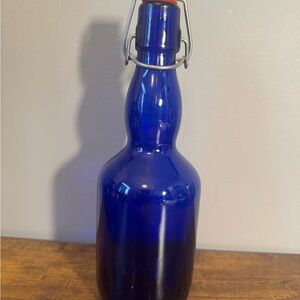 Cobalt Blue Glass Swing Top Bottle 55mm Flip Top EZ Cap 10 Inch